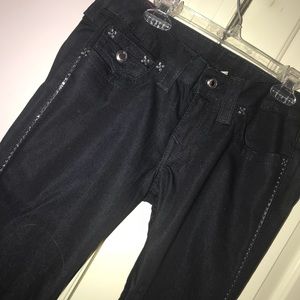 True Religion Dark Wash Glitter Jeans